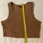 SheIn Brown Crop Crewneck Vest Tank Sweaters L Academia Casual Corporate Siren Photo 5