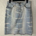 EXPRESS Y2k Embellished Bleached Denim Mini Skirt Size 7/8 Photo 2