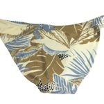 Aerie Bikini Bottom Brief Floral Palm Print Gold Glitter Cut Outs Blue Beige XL Photo 1