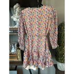 Saloni Franca Silk Floral Print Mini Wrap Dress Red Cream Womens Size 6 Photo 9