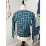 Frank & Eileen  Women's Blue Green Holiday Plaid Long-sleeved Tee Sweatshirt XS Photo 1