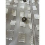 Notations Vintage  Sheer Blouse 2X White Gold Geometric Button Down USA Photo 3