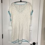 Fresh Produce Swim Cover Women's M/L Sheer White Turquoise Trim Cotton, Linen Photo 2