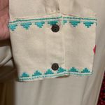Red Ranch button down shirt. Laced with embroidered cuffs women’s size XL Blue Photo 5