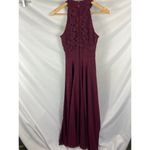Lulus  Picture Perfect Burgundy Lace Maxi Dress Size Small Photo 8