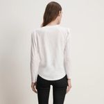 Veronica Beard  Mason Baseball Long Sleeve Pima Cotton Slub Jersey T-Shirt Photo 2