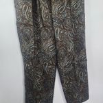 Woolrich Brown Paisley Rayon Pleated Pants Photo 2