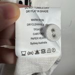 Paper Heart Linen Blend Boho Coastal Top Women S White Button Up Short Sleeve Photo 8