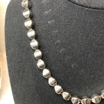 VINTAGE Sterling Silver Art Deco Beaded Modern Necklace Photo 3