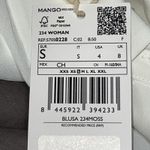 Mango  Pocket Oversized Button Front Blouse Short Sleeves White Size Small New Photo 8