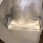 Victoria's Secret VICTORIA SECRET White Tumbled Laser Cut Logo Shoulder Tote Bag w Silver Interior Photo 13