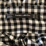 ZARA Gingham High Waist Paperbag Ruffle Shorts Black & White Photo 4