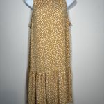 Banana Republic  Medium Mustard Yellow White Floral Flounce Shift Dress Casual Photo 2