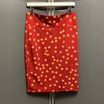 LuLaRoe B24-Women's Skirt Size L Red Orange Polka Dot Photo 2