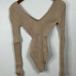 Hera Collection  Beige Sweater Bodysuit Size Small Photo 0