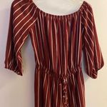 Haute Monde Womens Fall Jumpsuit S Small Brown White Striped Stripes Bust 34” Photo 1