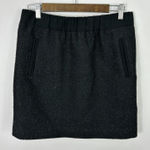 Loft  Skirt M Black Metallic Tweed Textured Stretch Waist Preppy Office Business‎ Photo 0