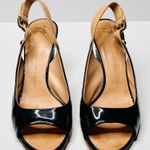 Giuseppe Zanotti Black Patent Leather Tan Slingback Open Toe Heels Sandals Shoes Photo 0