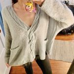 BCBGMAXAZRIA BCBG blue wool v neck oversized sweater Photo 2