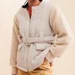 Line and Dot . Milan Sherpa Puffer Jacket | Padded Teddy Coat Cream NWT Photo 1