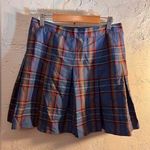 Vintage Plaid Blue Red khaki Pleated Women's Mini Skirt Sz 12 school girl preppy Photo 0
