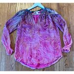 Diane Von Furstenberg Diane Von Furstenburg 100% silk wood grain print pink blouse 0 Photo 2