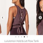 Lululemon  Hold & Let Flow Tank Heathered Black Cherry *estimated size XS Photo 7