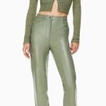 Wilfred Beatrix High Rise Flare Leather Pants size 12 bitter sage color Green Photo 0
