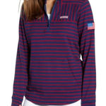 Vineyard Vines Shep Shirt Americana Quarter Zip Pullover Striped USA Flag Small Photo 0