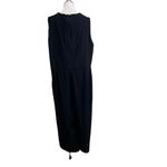 Eileen Fisher  Crop Wide Leg Jumpsuit Black Stretch Crepe Photo 9