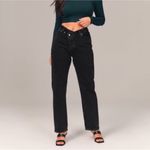 Abercrombie & Fitch The Dad High Rise Black Curve Love Criss Cross Jean Size 4 Photo 3