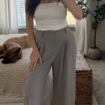 Halara Gray waffle wide leg pants  Photo 0