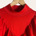 Who What Wear  Red Long Sleeve Ruffled Mock Neck Sweater Dress Size L Photo 4