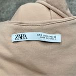 ZARA  Nude Beige Tan Sleeveless Snap Bottom High Neck Bodysuit Small Photo 5