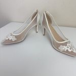 Kate Whitcomb Bridal Sofia Ivory Lace Heels Floral Embroidery Size 7 Wedding Photo 6