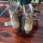 Junk Gypsy Stylish Cream Ankle Booties with Fringe Photo 3