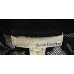 Derek Heart  Black Long Sleeve Thermal Top Back Lace Rose Pattern On Back Large Photo 5