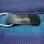 Dokotoo Floral Knit Sweater Boho Crew Neck GrandmaCore Long Sleeve Navy XL NWT Blue Photo 7