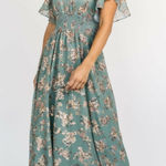 Baltic Born  Lynlee Sage Metallic Floral Maxi Dress Photo 0