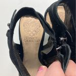 Vince Camuto  Black Suede Perforated Suede Open Toe Shoes Size 5.5 Photo 3