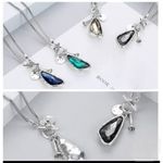 Silver 36" Long Faced Cristal long Sweater Necklace green Womens
Jewelry Photo 11