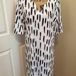NWOT Women‘s Shift Dress Midi White Half Sleeve Print Summer Spring Size XL Photo 1