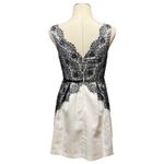 Max and Cleo V-Neck Sleeveless Satin Lace Mini Cocktail Dress Cream Black 4 Photo 3