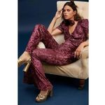 Free People NEW Free‎ People Rosaline Jumpsuit velvet floral print, XS Photo 3