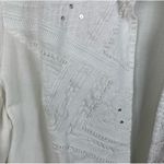 Chico's White Cotton Linen Sequin Embroidered Open Front Topper Jacket Medium 1 Photo 10
