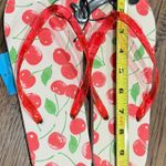 Let’s Go Women's flip flops sandals shoes - cherries - white red green - NEW - never worn. Size 7/8. Medium. Perfect and cute! Photo 8