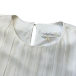 Calvin Klein  Top White Pullover Shirt Business Bubble Hem Women’s Size Small Photo 2