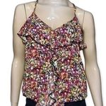 Mimi Chica Women’s Size L Floral Printed Ruffle Front Tank Top Photo 0