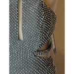 La Femme  Dress Women 00‎ Gray Gunmetal Beaded High Neck Cut Out Formal Gown Prom Photo 8