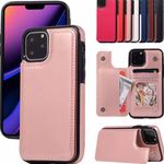 iPhone 12Pro Max Fashion Flip Cards Holder Wallet Case Rose Gold Photo 0